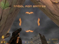 Скачать спрайт получаемого урона "Tribal" в виде желтых декоративных галочек для Counter-Strike 1.6